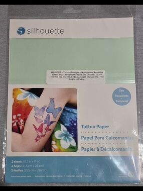 Silhouette Clear Tattoo Paper with Mint Green Accents